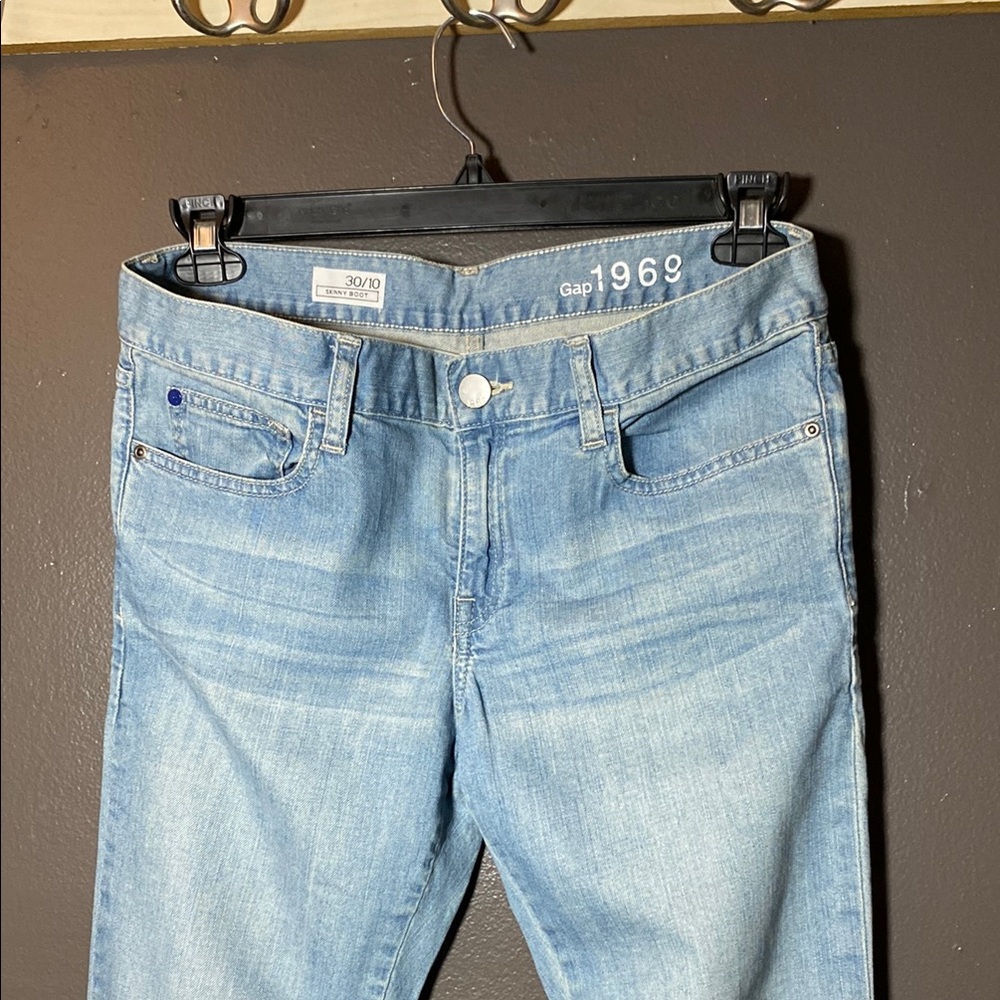GAP 1969 Blue Skinny Boot Cut Jeans Lightweight 34/32
